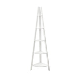 Artiss Bookshelf Corner Shelf 5 Tiers - CANE White - 45-Degree Angle