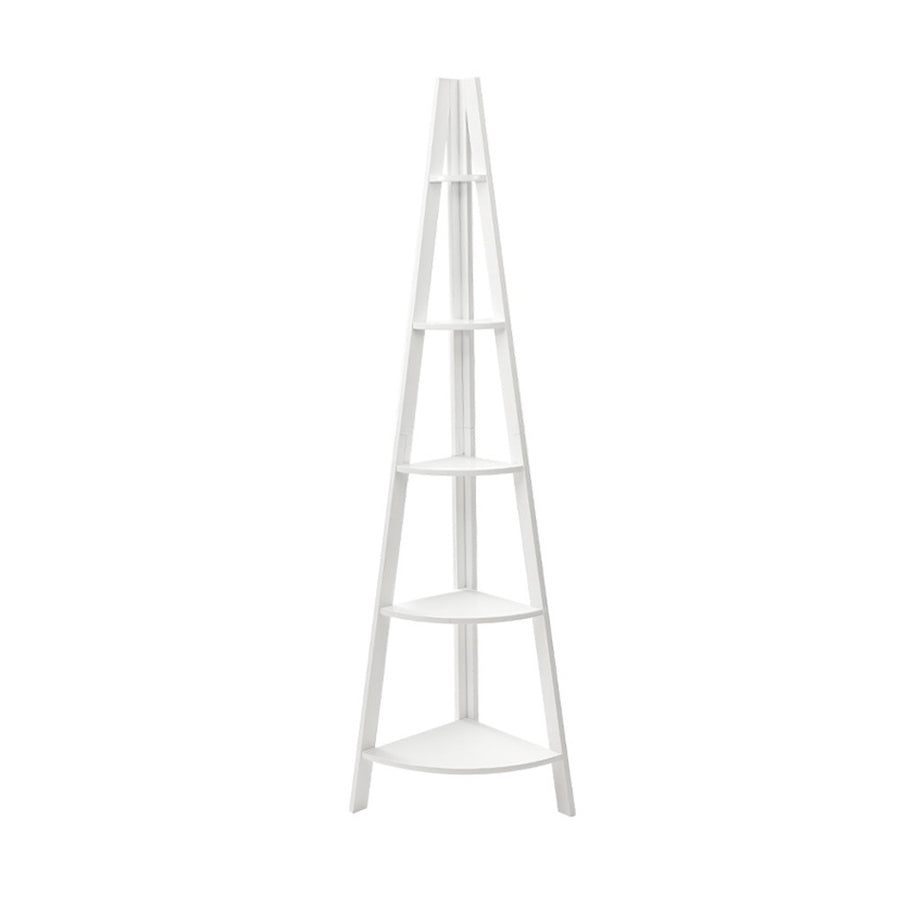 Artiss Bookshelf Corner Shelf 5 Tiers - CANE White