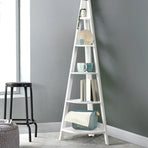 Artiss Bookshelf Corner Shelf 5 Tiers - CANE White