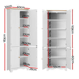 Artiss Buffet Sideboard 4 Doors - BERNE White - Side View