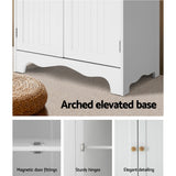 Artiss Buffet Sideboard 4 Doors - BERNE White - Close-Up Angle