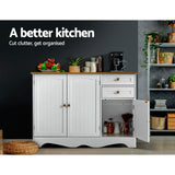 Artiss Buffet Sideboard 3 Doors - BERNE White - 45-Degree Angle