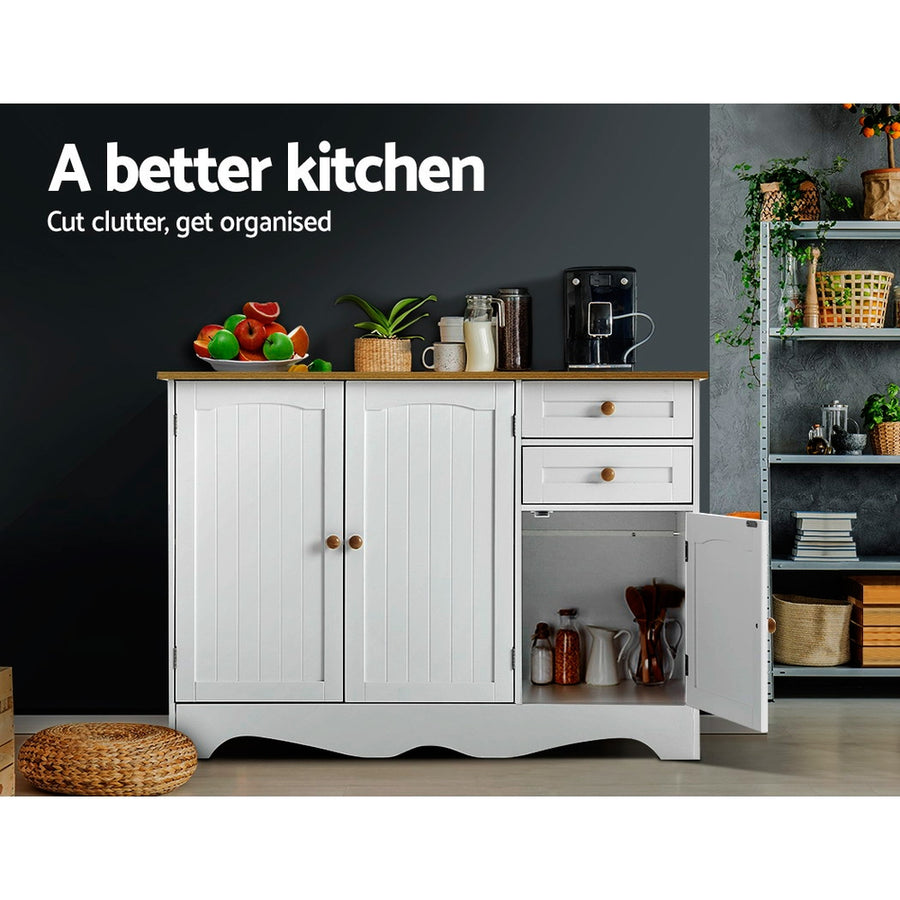 Artiss Buffet Sideboard 3 Doors - BERNE White, image 5