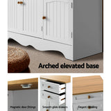 Artiss Buffet Sideboard 3 Doors - BERNE White - Close-Up Angle
