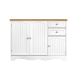 Artiss Buffet Sideboard 3 Doors - BERNE White - 45-Degree Angle