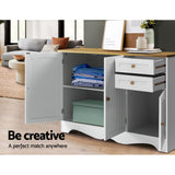 Artiss Buffet Sideboard 3 Doors - BERNE White - Close-Up Angle