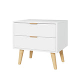 Artiss Bedside Table 2 Drawers - White - Close-Up Angle
