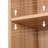 Artiss Bookshelf 7 Tiers MILO Pine - Rear View