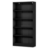 Artiss Bookshelf 5 Tiers ANTON Black - Side View