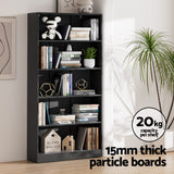 Artiss Bookshelf 5 Tiers ANTON Black - Close-Up Angle