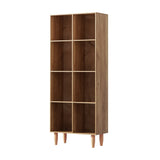 Artiss Bookshelf Bookcase 4 Tiers LEOR Walnut - Side View