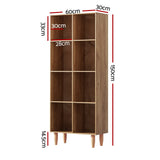 Artiss Bookshelf Bookcase 4 Tiers LEOR Walnut - Top-Down View