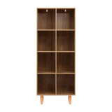 Artiss Bookshelf Bookcase 4 Tiers LEOR Walnut - 45-Degree Angle