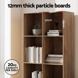 Artiss Bookshelf Bookcase 4 Tiers LEOR Walnut - Close-Up Angle