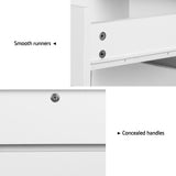 Artiss Computer Desk Office Study Desks Table Drawer Bookshelf Cabinet - Rear View