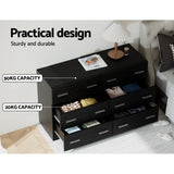 Artiss 6 Chest of Drawers - VEDA Black - Close-Up Angle