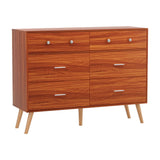 Artiss 6 Chest of Drawers Storage Cabinet Walnut - Side View