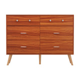 Artiss 6 Chest of Drawers Storage Cabinet Walnut - 45-Degree Angle