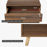 Artiss 5 Chest of Drawers - MIRI Walnut - Low Angle