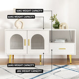 Artiss LED Coffee Table Shelf Drawer Storage White - Rear View