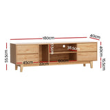 Artiss Entertainment Unit Stand TV Cabinet Storage Drawer Shelf 180cm Wooden - Side View