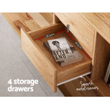 Artiss Entertainment Unit Stand TV Cabinet Storage Drawer Shelf 180cm Wooden - Rear View