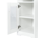 Artiss Computer Desk Shelf Cabinet L-Shape White 150CM - Side View