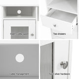 Artiss Computer Desk Shelf Cabinet L-Shape White 150CM - Rear View