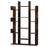 Artiss Tree-Shaped Bookshelf ROMI Walnut - Side View