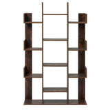 Artiss Tree-Shaped Bookshelf ROMI Walnut - 45-Degree Angle