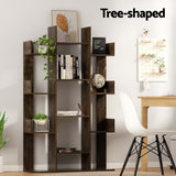 Artiss Tree-Shaped Bookshelf ROMI Walnut - Rear View