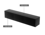 Artiss Floating Entertainment Unit TV Cabinet High Glossy Black 3 Cabinets 200CM - Low Angle
