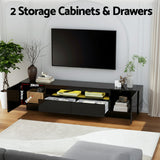 Artiss TV Unit Entertainment Unit Storage Drawer RGB LED 180cm Black - Rear View