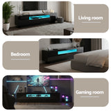 Artiss TV Unit Entertainment Unit Storage Drawer RGB LED 180cm Black - Low Angle