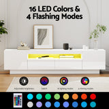 Artiss TV Unit Entertainment Unit Storage Drawer RGB LED 180cm White - Rear View