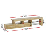 Artiss Entertainment Unit TV Cabinet LED 215cm Pine Caya - Top-Down View
