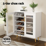 Artiss Shoe Rack 5-tier 20 Pairs Storage LED Light - Rear View