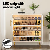 Artiss Shoe Rack 5-tier 20 Pairs Storage LED Light - Close-Up Angle