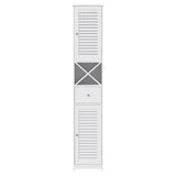 Artiss Bathroom Storage Cabinet 170cm Tall Slim Organiser Toilet Corner Adjustable Shelf Louver Door White - Top-Down View
