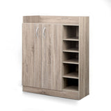 Artiss Shoe Rack Cabinet 21 Pairs Adjustable Shelves Pine Clair - Side View
