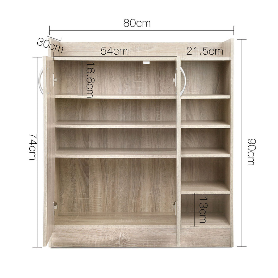 Artiss Shoe Rack Cabinet 21 Pairs Adjustable Shelves Pine Clair, image 4