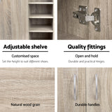 Artiss Shoe Rack Cabinet 21 Pairs Adjustable Shelves Pine Clair - Low Angle