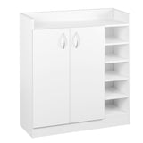 Artiss Shoe Rack Cabinet 21 Pairs Adjustable Shelves White Clair - Side View