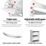 Artiss Shoe Rack Cabinet Adjustable Shelves 24 Pairs White Iris, image 6