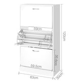 Artiss Shoe Rack Cabinet 36 Pairs Adjustable Shelves Ivy - Top-Down View