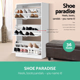Artiss Shoe Rack Cabinet 36 Pairs Adjustable Shelves Ivy - Rear View