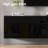 Artiss TV Unit & Coffee Table Set Storage Cabinet Black - Close-Up Angle