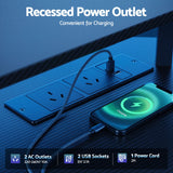 Artiss L-Shape Gaming Desk Computer Desks RGB LED Power Outlet 130cm Black - Close-Up Angle