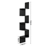 Artiss Wall Shelf Bookshelf Corner Floating 5-Tier Black