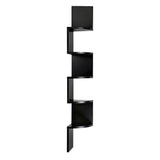 Artiss Wall Shelf Bookshelf Corner Floating 5-Tier Black - Top-Down View